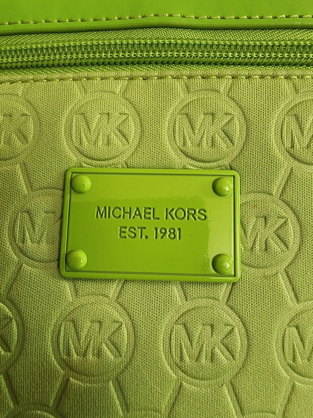 Michael Kors Neon Green Embossed Crossbody Bag